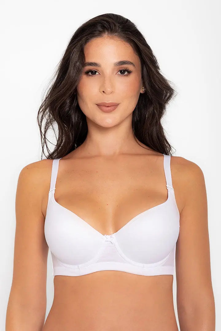 Brasier copa completa Diane & Geordi con base ancha y varillas laterales. Color blanco