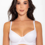 Brasier copa completa Diane & Geordi con base ancha y varillas laterales. Color blanco