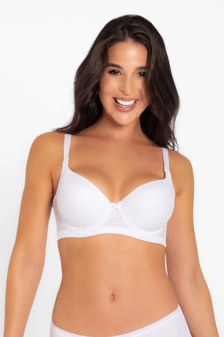 Brasier copa completa Diane & Geordi con base ancha y varillas laterales. Color blanco