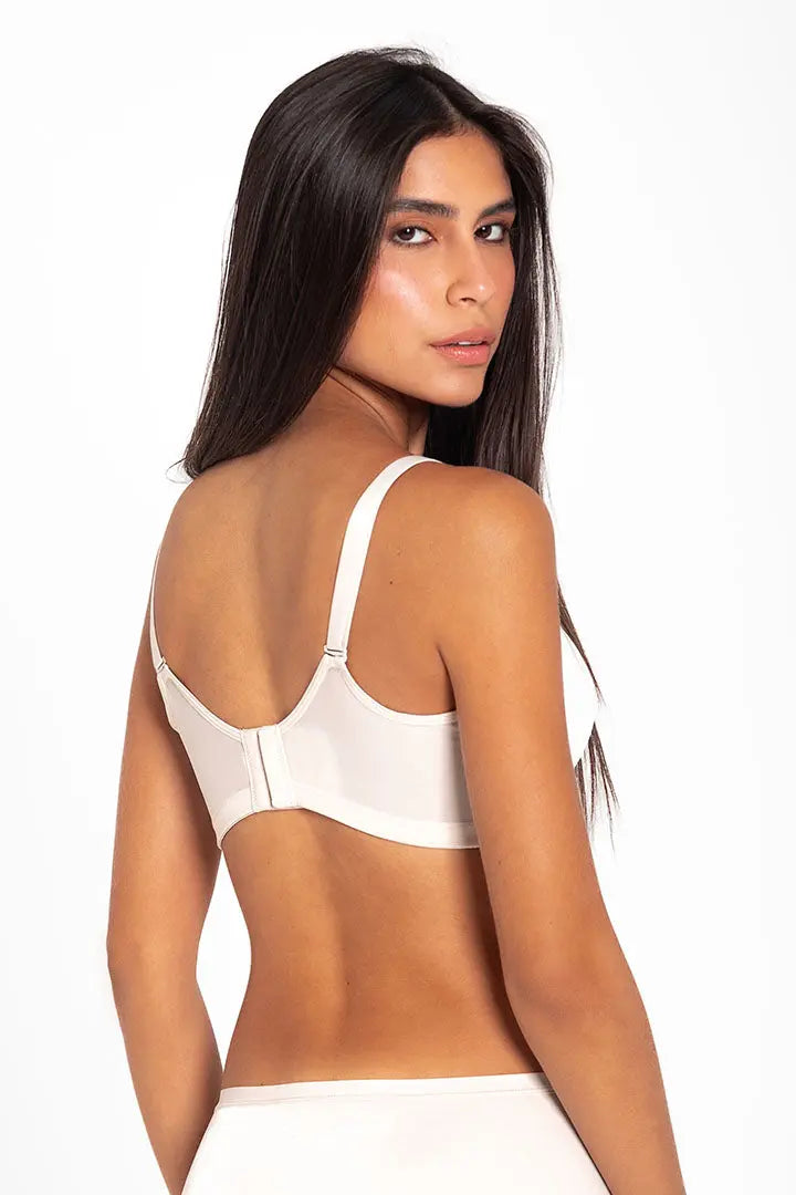 Brasier copa completa Diane & Geordi con base ancha y varillas laterales. Color blanco