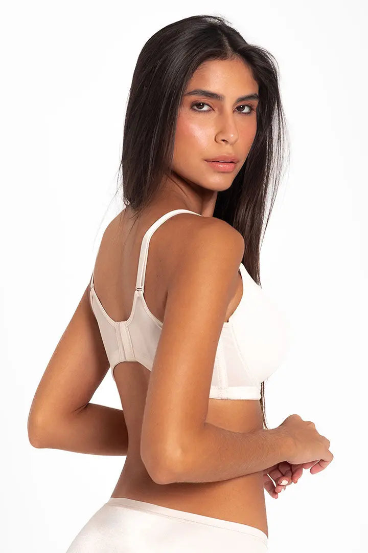 Brasier copa completa Diane & Geordi con base ancha y varillas laterales. Color blanco