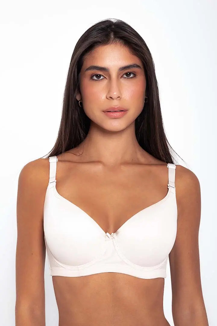 Brasier copa completa Diane & Geordi con base ancha y varillas laterales. Color blanco