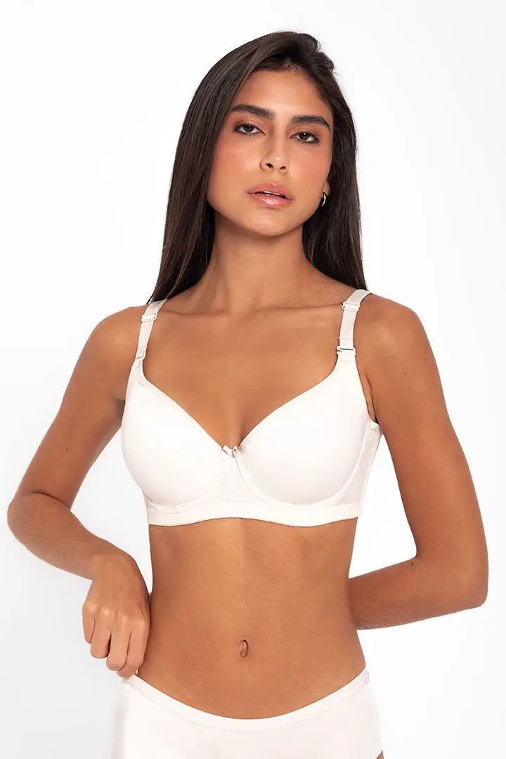 Brasier copa completa Diane & Geordi con base ancha y varillas laterales. Color blanco