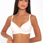 Brasier copa completa Diane & Geordi con base ancha y varillas laterales. Color blanco