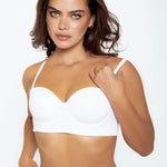 Brasier strapless Diane en microfibra con Powernet y elásticos antideslizantes, referencia 021899, color blanco