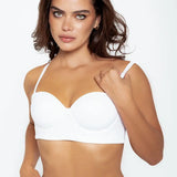 Brasier strapless Diane en microfibra con Powernet y elásticos antideslizantes, referencia 021899, color blanco