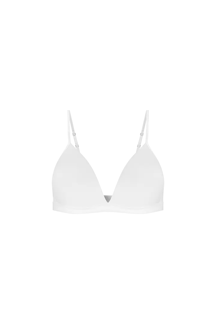 Brasier copa triangular Diane Chic con copas lisas y cargaderas ajustables, referencia 091074, color blanco