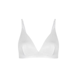 Bralette unicolor Diane en microfibra satinada con copa triangular prehormada, color blanco