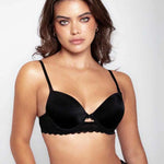 Brasier media copa (021350) Diane & Geordi Brasier media copa Diane en microfibra con encaje floral, referencia 021350, color negro