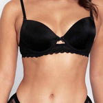 Brasier media copa (021350) Diane & Geordi Brasier media copa Diane en microfibra con encaje floral, referencia 021350, color negro