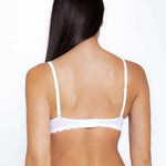 Brasier media copa (021350) Diane & Geordi Brasier media copa Diane en microfibra con encaje floral, referencia 021350, color blanco de espalda