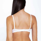 Brasier media copa (021350) Diane & Geordi Brasier media copa Diane en microfibra con encaje floral, referencia 021350, color blanco de espalda