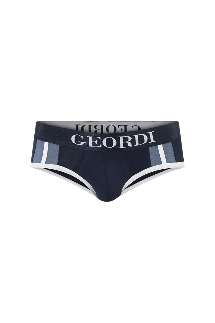 Brief para hombre en algodón peinado premium color sólido azul