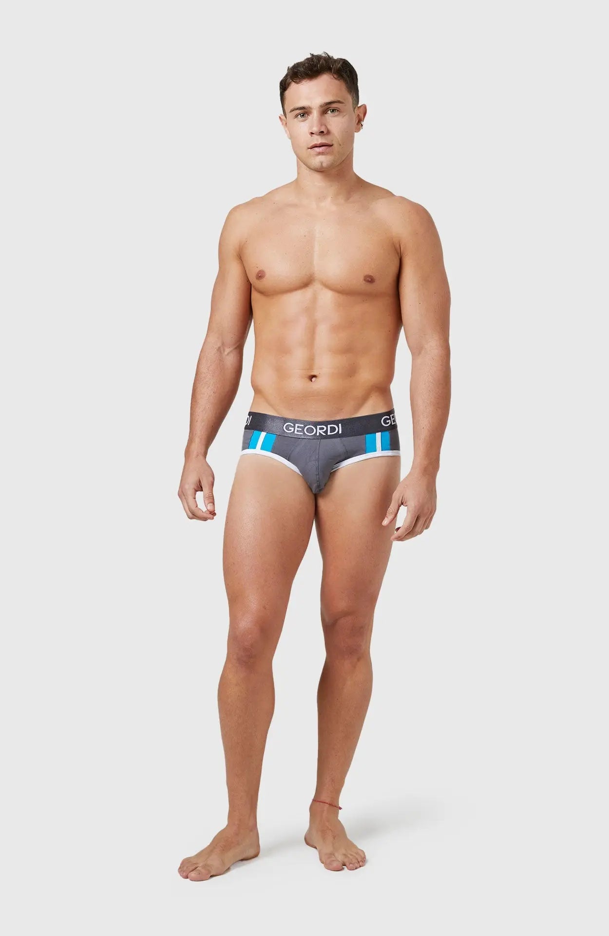 Brief para hombre en algodón peinado premium color sólido gris