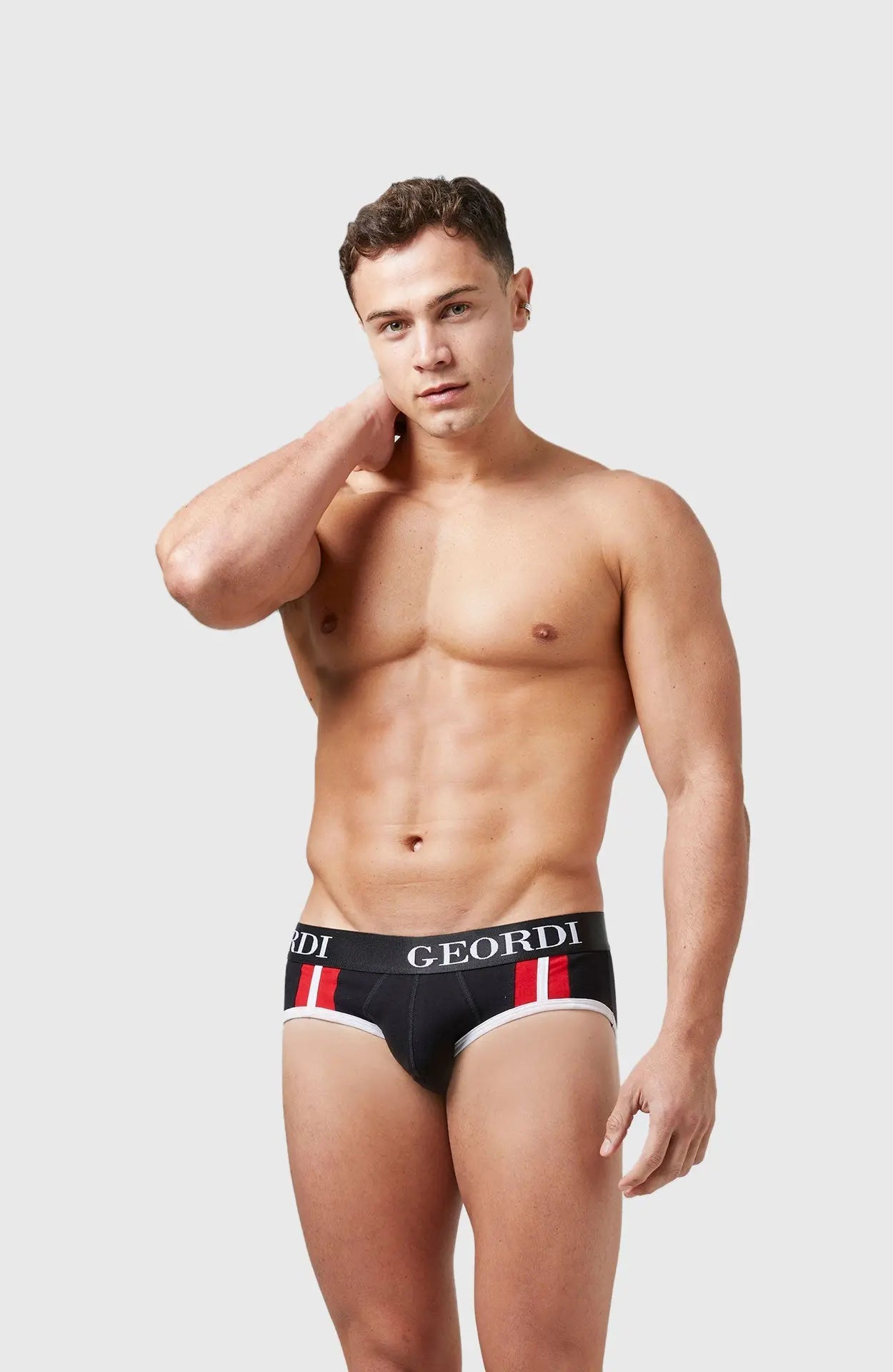 Brief para hombre en algodón peinado premium color sólido negro
