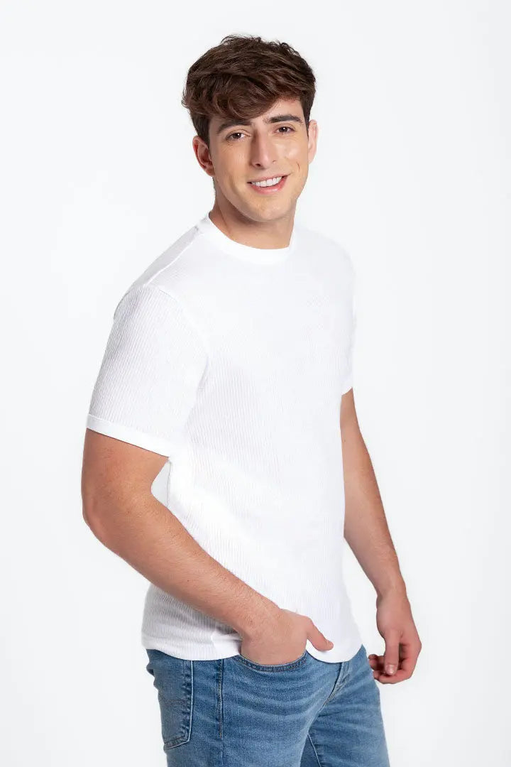 Camiseta cuello redondo acanalada (2256) Diane & Geordi Colombia