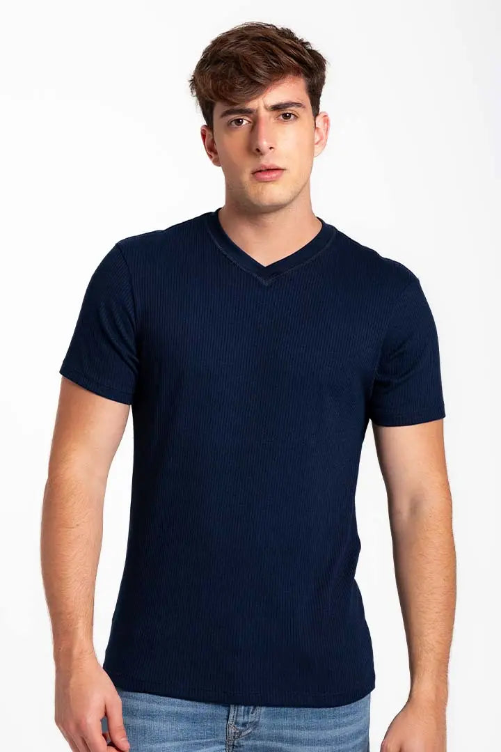 Camiseta cuello V acanalada (2682) Diane & Geordi Colombia