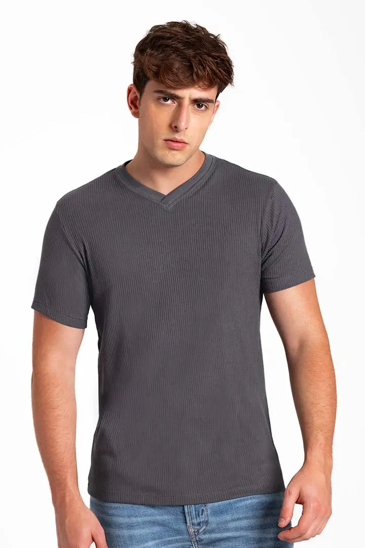 Camiseta cuello V acanalada (2682) Diane & Geordi Colombia