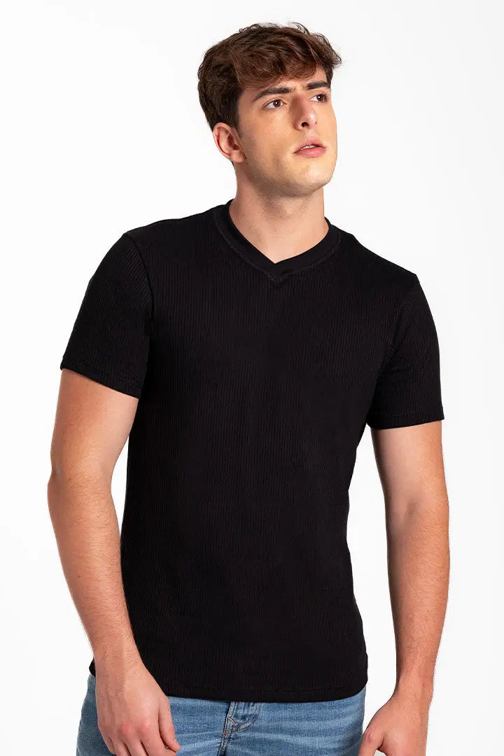 Camiseta cuello V acanalada (2682) Diane & Geordi Colombia