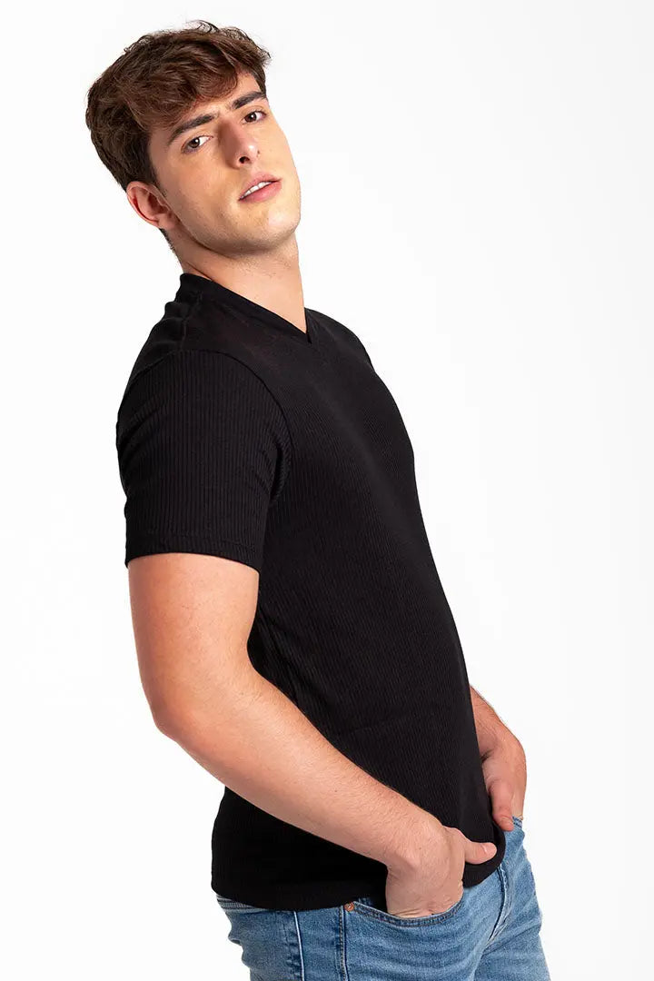 Camiseta cuello V acanalada (2682) Diane & Geordi Colombia