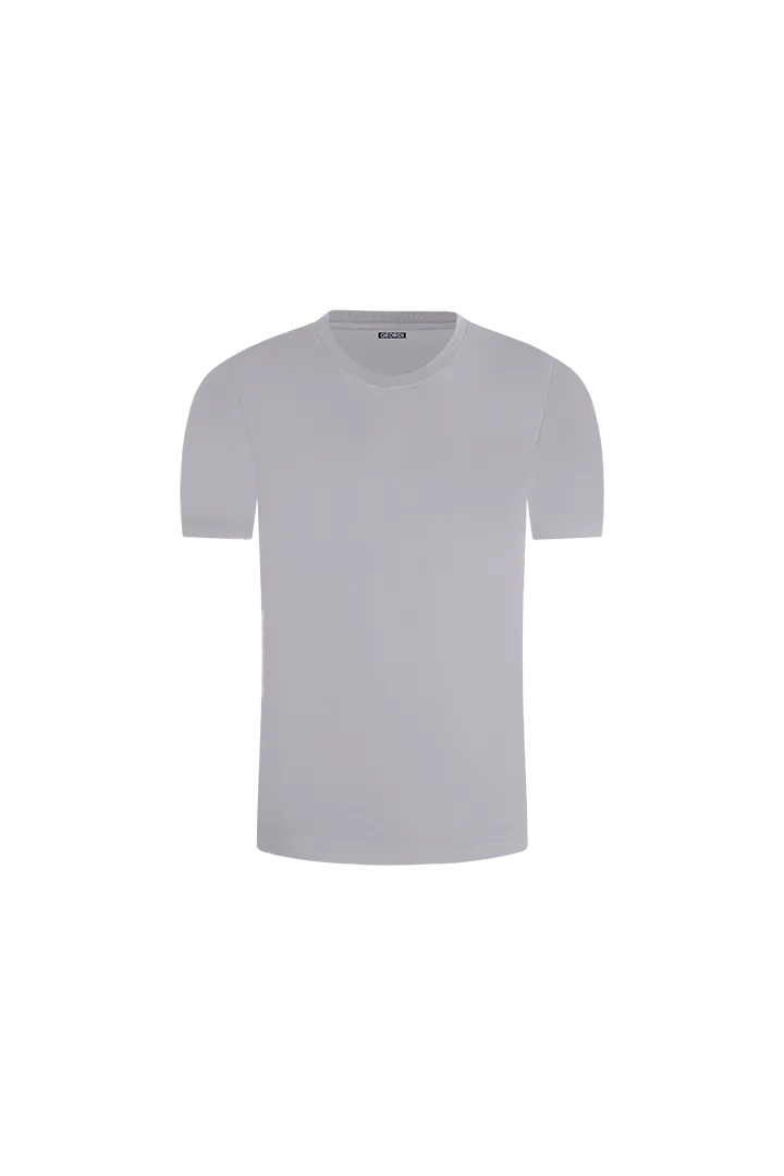 Camiseta cuello redondo en mezcla de algodón y poliéster. Color gris asfaltó | Diane & Geordi

