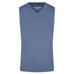 Camiseta cuello V sin mangas hombre. Color azul