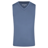Camiseta cuello V sin mangas hombre. Color azul