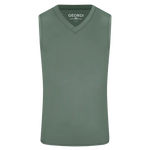 Camiseta cuello V sin mangas hombre. Color verde