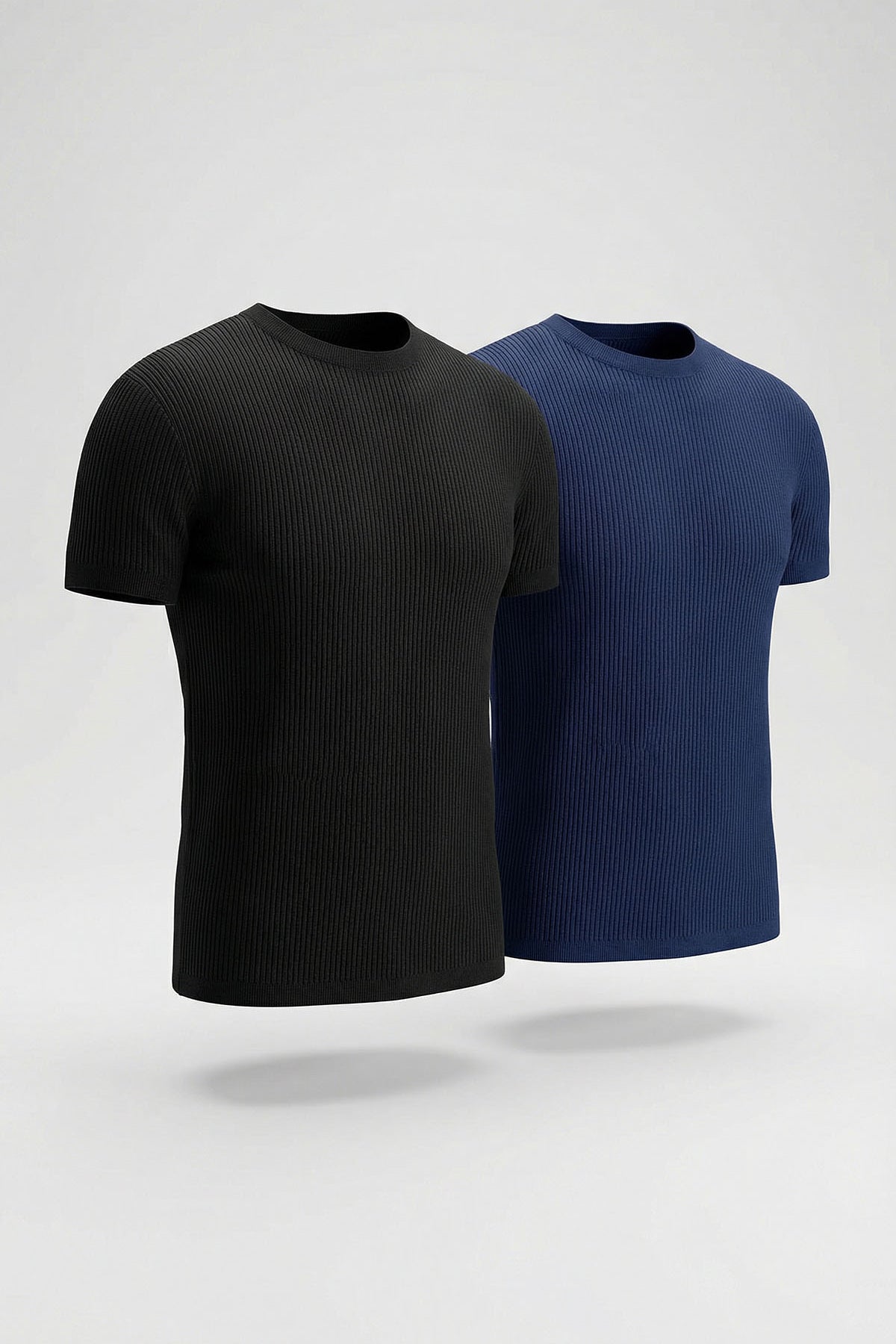 Camiseta cuello redondo acanalada (Pack X2)(2256)