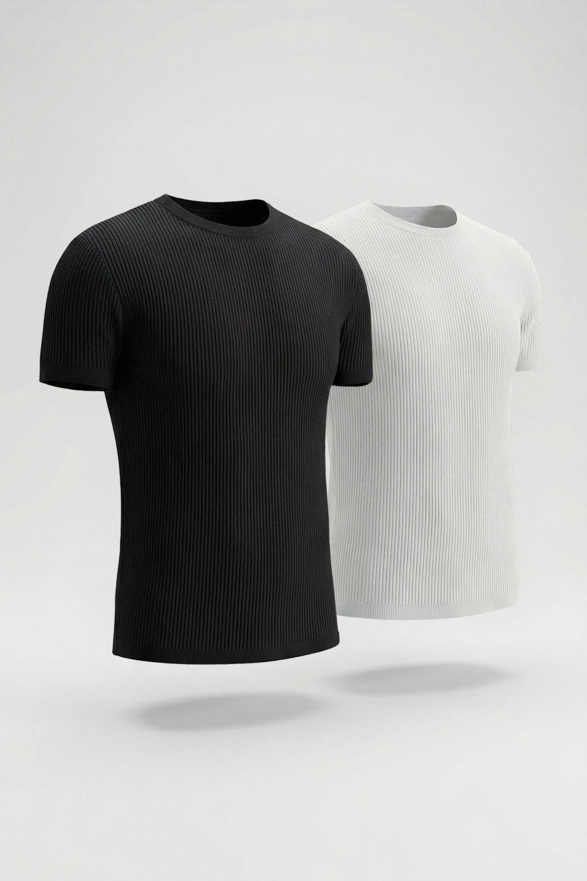 Camiseta cuello redondo acanalada (Pack X2)(2256)