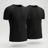 Camiseta cuello redondo acanalada (Pack X2)(2256)
