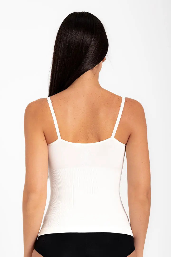 Camisilla seamless de microfibra con tirantes ajustables, color de espalda