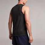 Camiseta deportiva cuello redondo para mujer en malla de espalda negra