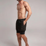Short deportivo con bóxer interno para hombre de lado
