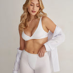 Panty cómodo con elástico ancho en cintura, color blanco, vista frontal 