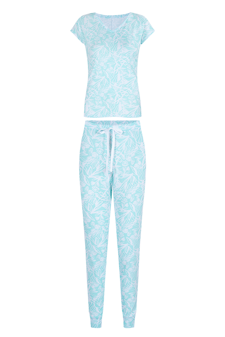 Pijama conjunto camiseta manga corta y pantalón (DF52L3)