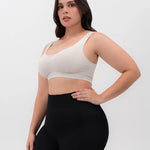 Panty seamless sin costuras tipo mini short de tiro alto - colro negro