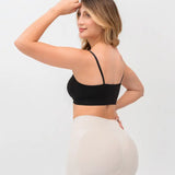 Panty seamless sin costuras tipo mini short de tiro alto - colro piel de espalda