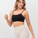 Panty seamless sin costuras tipo mini short de tiro alto - colro piel