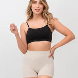 Panty seamless sin costuras tipo mini short de tiro alto - colro piel