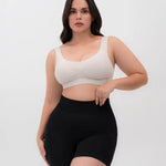 Panty seamless sin costuras tipo mini short de tiro alto - colro negro