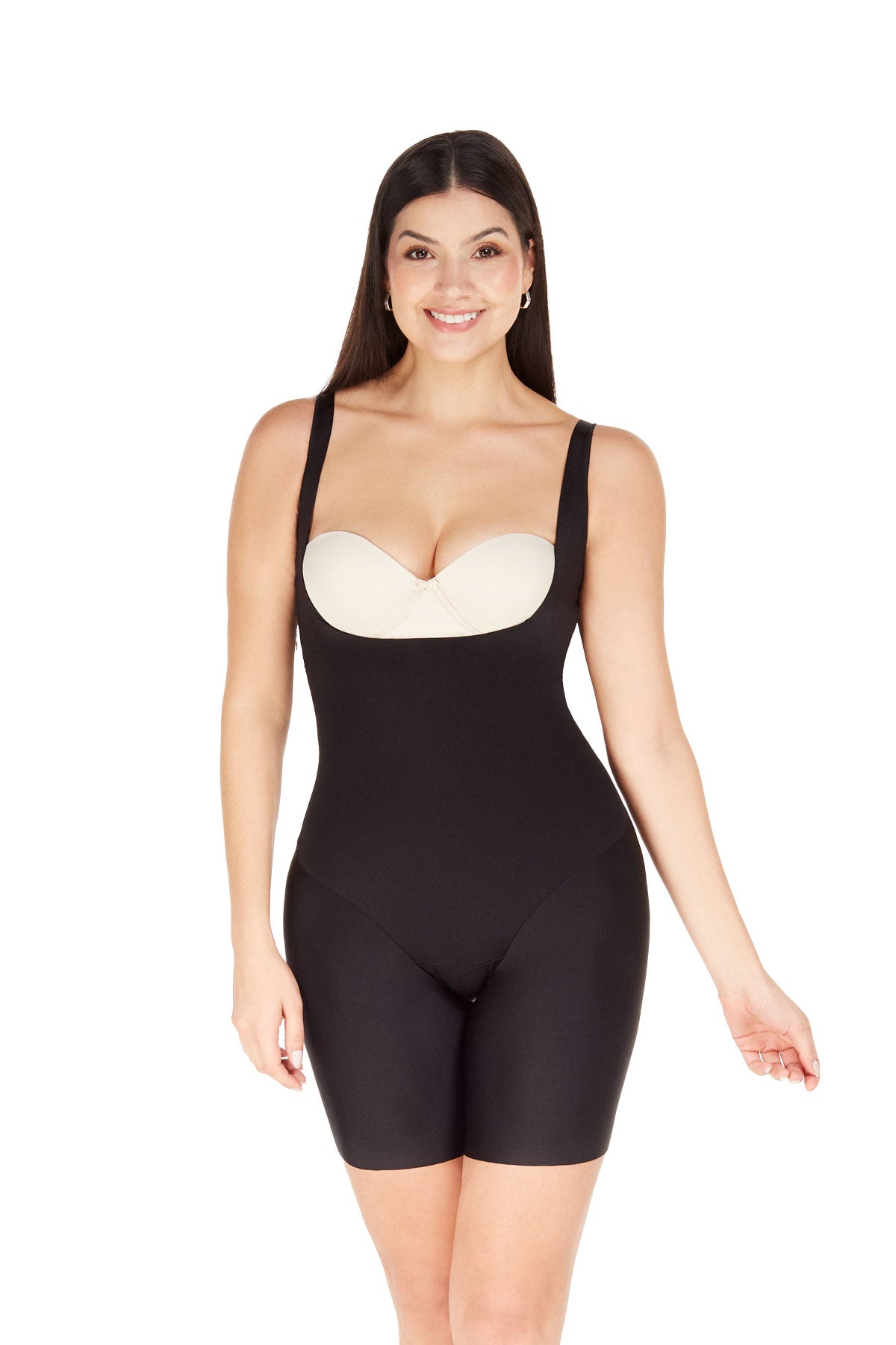 Faja short corto SoftControl senos libres mujer, color negro