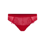 Panty cachetero en tul y encaje floral – Diane & Geordi, color rojo fondo transparente