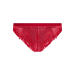 Panty cachetero en tul y encaje floral – Diane & Geordi, color rojo