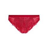 Panty cachetero en tul y encaje floral – Diane & Geordi, color rojo