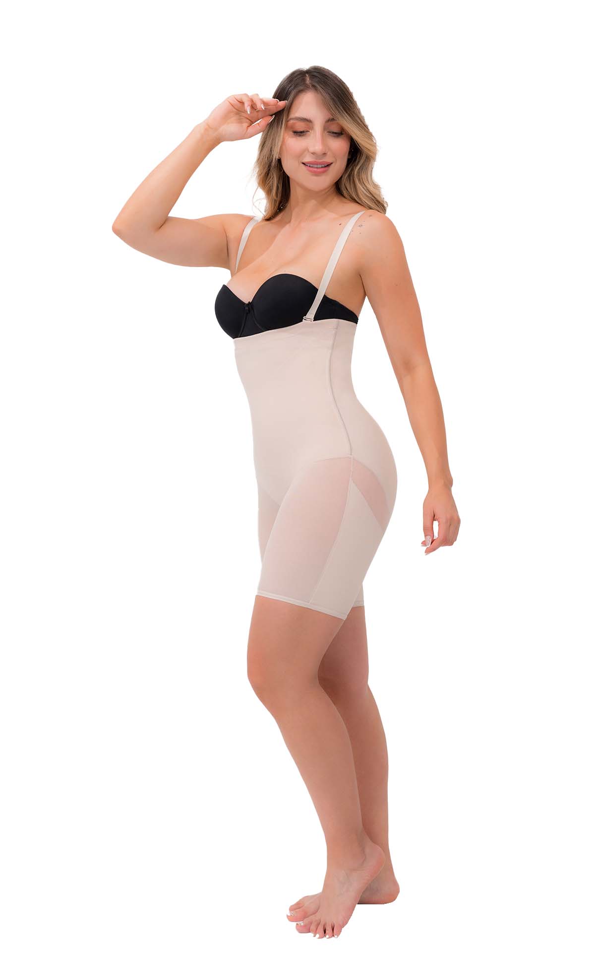 Faja colombiana short corto con efecto levanta glúteos medio y control de abdomen suave