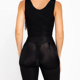 Faja compresión máxima PowerControl short largo, color negro de espalda