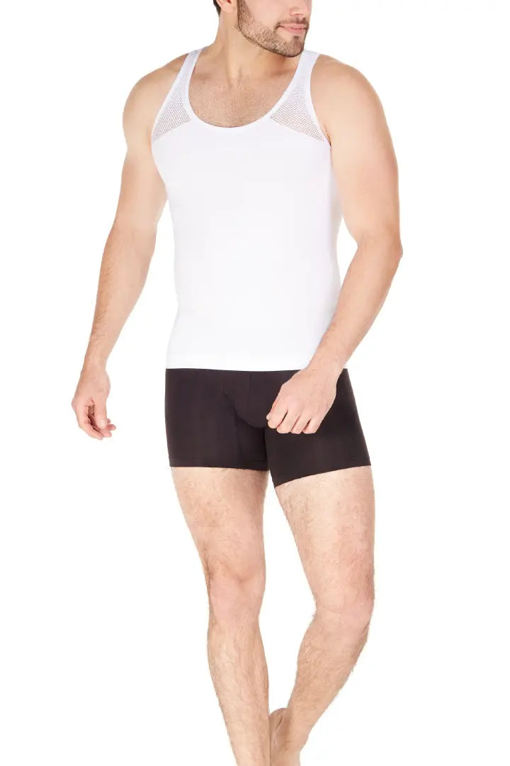 Camisilla Diane & Geordi con cargaderas anchas y ajuste perfecto - para hombre color blanco