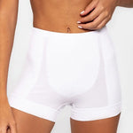 Panty bóxer alto cubrimiento Diane & Geordi, color blanco plano cerrado