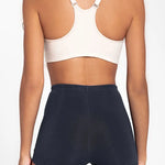 Panty bóxer alto cubrimiento Diane & Geordi, color azul oscuro de espalda